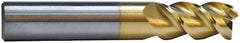 M.A. Ford - 9/16", 1-1/8" LOC, 9/16" Shank Diam, 3-1/2" OAL, 3 Flute, Solid Carbide Square End Mill - Single End, Uncoated, 53° Helix, Centercutting, Right Hand Cut, Right Hand Flute, Series 112 - USA Tool & Supply