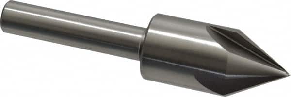 Interstate - 1" Head Diam, 1/2" Shank Diam, 4 Flute 60° High Speed Steel Countersink - USA Tool & Supply