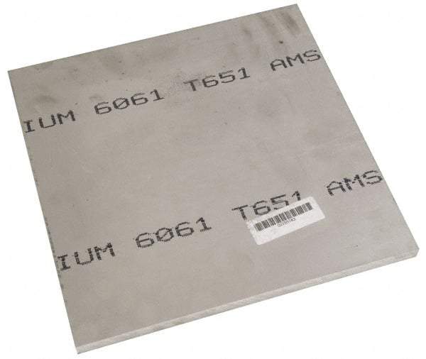 Value Collection - 1-1/2 Inch Thick x 12 Inch Wide x 12 Inch Long, Aluminum Plate - Alloy 6061 - USA Tool & Supply