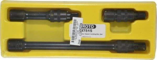 Proto - 1/2" Drive Socket Impact Locking Extension Set - 3 Pieces, Includes 3, 5, 10" Lengths - USA Tool & Supply