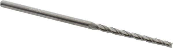 Accupro - 0.5° Taper Angle per Side, 3/32" Small End Diam, 1-1/4" LOC, Solid Carbide 3 Flute Tapered Square End Mill - 3" OAL, 1/8" Shank Diam - USA Tool & Supply