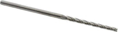 Accupro - 0.5° Taper Angle per Side, 3/32" Small End Diam, 1-1/4" LOC, Solid Carbide 3 Flute Tapered Square End Mill - 3" OAL, 1/8" Shank Diam - USA Tool & Supply