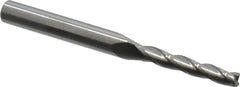 Accupro - 0.5° Taper Angle per Side, 1/8" Small End Diam, 3/4" LOC, Solid Carbide 3 Flute Tapered Square End Mill - 2-1/2" OAL, 1/4" Shank Diam, Spiral Flute - USA Tool & Supply