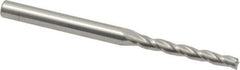 Accupro - 0.5° Taper Angle per Side, 1/8" Small End Diam, 1" LOC, Solid Carbide 3 Flute Tapered Square End Mill - 2-1/2" OAL, 3/16" Shank Diam - USA Tool & Supply