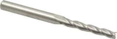 Accupro - 0.5° Taper Angle per Side, 3/16" Small End Diam, 1-1/4" LOC, Solid Carbide 3 Flute Tapered Square End Mill - 3" OAL, 1/4" Shank Diam, Spiral Flute - USA Tool & Supply