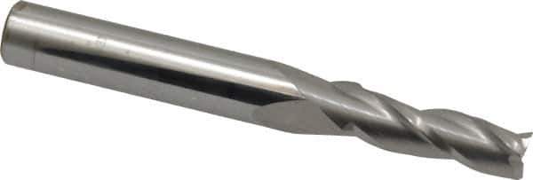 Accupro - 0.5° Taper Angle per Side, 1/4" Small End Diam, 3/4" LOC, Solid Carbide 3 Flute Tapered Square End Mill - 2-1/2" OAL, 5/16" Shank Diam - USA Tool & Supply