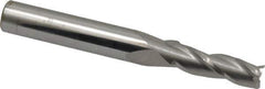 Accupro - 0.5° Taper Angle per Side, 1/4" Small End Diam, 3/4" LOC, Solid Carbide 3 Flute Tapered Square End Mill - 2-1/2" OAL, 5/16" Shank Diam - USA Tool & Supply