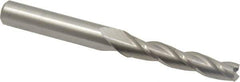 Accupro - 0.5° Taper Angle per Side, 1/4" Small End Diam, 1-1/4" LOC, Solid Carbide 3 Flute Tapered Square End Mill - 3" OAL, 3/8" Shank Diam, Spiral Flute - USA Tool & Supply