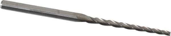 Accupro - 1° Taper Angle per Side, 1/16" Small End Diam, 1" LOC, Solid Carbide 3 Flute Tapered Square End Mill - 2-1/4" OAL, 1/8" Shank Diam - USA Tool & Supply
