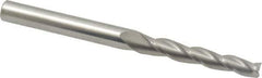 Accupro - 1° Taper Angle per Side, 3/16" Small End Diam, 1-1/4" LOC, Solid Carbide 3 Flute Tapered Square End Mill - 3" OAL, 1/4" Shank Diam, Spiral Flute - USA Tool & Supply