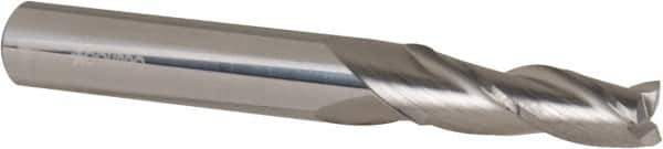 Accupro - 1° Taper Angle per Side, 1/4" Small End Diam, 3/4" LOC, Solid Carbide 3 Flute Tapered Square End Mill - 2-1/2" OAL, 5/16" Shank Diam, Spiral Flute - USA Tool & Supply