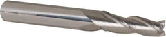 Accupro - 1° Taper Angle per Side, 1/4" Small End Diam, 3/4" LOC, Solid Carbide 3 Flute Tapered Square End Mill - 2-1/2" OAL, 5/16" Shank Diam, Spiral Flute - USA Tool & Supply