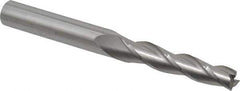 Accupro - 1° Taper Angle per Side, 1/4" Small End Diam, 1-1/4" LOC, Solid Carbide 3 Flute Tapered Square End Mill - 3" OAL, 3/8" Shank Diam, Spiral Flute - USA Tool & Supply