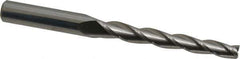Accupro - 1° Taper Angle per Side, 1/4" Small End Diam, 2-1/4" LOC, Solid Carbide 3 Flute Tapered Square End Mill - 4-1/2" OAL, 3/8" Shank Diam, Spiral Flute - USA Tool & Supply