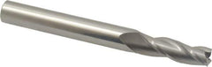 Accupro - 1° Taper Angle per Side, 3/8" Small End Diam, 1-1/4" LOC, Solid Carbide 3 Flute Tapered Square End Mill - 3-1/2" OAL, 7/16" Shank Diam, Spiral Flute - USA Tool & Supply