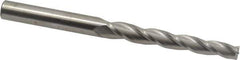 Accupro - 1° Taper Angle per Side, 3/8" Small End Diam, 3-1/4" LOC, Solid Carbide 3 Flute Tapered Square End Mill - 6" OAL, 1/2" Shank Diam - USA Tool & Supply