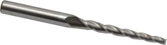 Accupro - 1.5° Taper Angle per Side, 1/8" Small End Diam, 1-1/2" LOC, Solid Carbide 3 Flute Tapered Square End Mill - 3" OAL, 1/4" Shank Diam - USA Tool & Supply