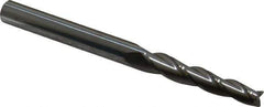 Accupro - 1.5° Taper Angle per Side, 3/16" Small End Diam, 1-1/4" LOC, Solid Carbide 3 Flute Tapered Square End Mill - 3" OAL, 1/4" Shank Diam - USA Tool & Supply