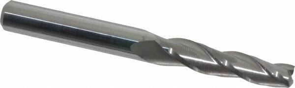 Accupro - 1.5° Taper Angle per Side, 1/4" Small End Diam, 1-1/4" LOC, Solid Carbide 3 Flute Tapered Square End Mill - 3" OAL, 5/16" Shank Diam - USA Tool & Supply