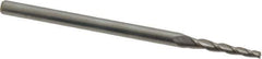 Accupro - 2° Taper Angle per Side, 1/16" Small End Diam, 1/2" LOC, Solid Carbide 3 Flute Tapered Square End Mill - 2-1/2" OAL, 1/8" Shank Diam, Spiral Flute - USA Tool & Supply