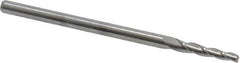 Accupro - 2° Taper Angle per Side, 5/64" Small End Diam, 1/2" LOC, Solid Carbide 3 Flute Tapered Square End Mill - 2-1/4" OAL, 1/8" Shank Diam - USA Tool & Supply