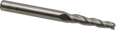 Accupro - 2° Taper Angle per Side, 1/8" Small End Diam, 3/4" LOC, Solid Carbide 3 Flute Tapered Square End Mill - 2-1/2" OAL, 1/4" Shank Diam, Spiral Flute - USA Tool & Supply