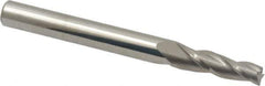 Accupro - 2° Taper Angle per Side, 3/16" Small End Diam, 3/4" LOC, Solid Carbide 3 Flute Tapered Square End Mill - 2-1/2" OAL, 1/4" Shank Diam, Spiral Flute - USA Tool & Supply