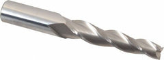 Accupro - 2° Taper Angle per Side, 3/8" Small End Diam, 2-1/4" LOC, Solid Carbide 3 Flute Tapered Square End Mill - 4" OAL, 9/16" Shank Diam - USA Tool & Supply