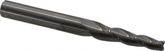 Accupro - 3° Taper Angle per Side, 3/16" Small End Diam, 1-1/4" LOC, Solid Carbide 3 Flute Tapered Square End Mill - 3" OAL, 5/16" Shank Diam, Spiral Flute - USA Tool & Supply