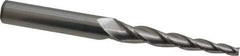 Accupro - 3° Taper Angle per Side, 3/16" Small End Diam, 2-1/2" LOC, Solid Carbide 3 Flute Tapered Square End Mill - 5" OAL, 1/2" Shank Diam - USA Tool & Supply