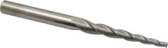 Accupro - 3° Taper Angle per Side, 3/16" Small End Diam, 3" LOC, Solid Carbide 3 Flute Tapered Square End Mill - 6" OAL, 1/2" Shank Diam - USA Tool & Supply
