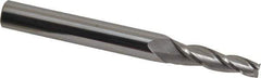 Accupro - 3° Taper Angle per Side, 1/4" Small End Diam, 1-1/4" LOC, Solid Carbide 3 Flute Tapered Square End Mill - 3" OAL, 3/8" Shank Diam, Spiral Flute - USA Tool & Supply