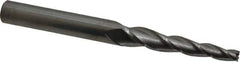 Accupro - 3° Taper Angle per Side, 1/4" Small End Diam, 2-1/4" LOC, Solid Carbide 3 Flute Tapered Square End Mill - 4-1/2" OAL, 1/2" Shank Diam, Spiral Flute - USA Tool & Supply