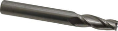 Accupro - 3° Taper Angle per Side, 3/8" Small End Diam, 1-1/4" LOC, Solid Carbide 3 Flute Tapered Square End Mill - 4" OAL, 1/2" Shank Diam - USA Tool & Supply