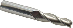 Accupro - 3° Taper Angle per Side, 1/2" Small End Diam, 2-1/4" LOC, Solid Carbide 3 Flute Tapered Square End Mill - 5" OAL, 3/4" Shank Diam, Spiral Flute - USA Tool & Supply