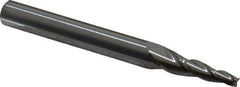 Accupro - 5° Taper Angle per Side, 1/8" Small End Diam, 1" LOC, Solid Carbide 3 Flute Tapered Square End Mill - 3" OAL, 5/16" Shank Diam, Spiral Flute - USA Tool & Supply