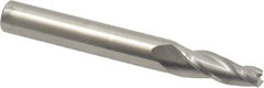 Accupro - 5° Taper Angle per Side, 3/16" Small End Diam, 3/4" LOC, Solid Carbide 3 Flute Tapered Square End Mill - 2-1/2" OAL, 3/8" Shank Diam, Spiral Flute - USA Tool & Supply