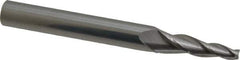 Accupro - 5° Taper Angle per Side, 3/16" Small End Diam, 1-1/4" LOC, Solid Carbide 3 Flute Tapered Square End Mill - 3" OAL, 1/2" Shank Diam, Spiral Flute - USA Tool & Supply