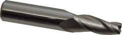 Accupro - 5° Taper Angle per Side, 3/8" Small End Diam, 1-1/4" LOC, Solid Carbide 3 Flute Tapered Square End Mill - 3-1/2" OAL, 5/8" Shank Diam - USA Tool & Supply