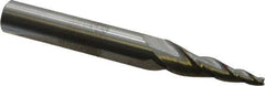 Accupro - 7° Taper Angle per Side, 1/8" Small End Diam, 1-1/2" LOC, Solid Carbide 3 Flute Tapered Square End Mill - 3-1/2" OAL, 1/2" Shank Diam, Spiral Flute - USA Tool & Supply