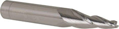Accupro - 7° Taper Angle per Side, 3/16" Small End Diam, 1-1/4" LOC, Solid Carbide 3 Flute Tapered Square End Mill - 3-1/2" OAL, 1/2" Shank Diam, Spiral Flute - USA Tool & Supply