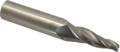 Accupro - 7° Taper Angle per Side, 3/8" Small End Diam, 2-1/2" LOC, Solid Carbide 3 Flute Tapered Square End Mill - 5" OAL, 1" Shank Diam - USA Tool & Supply