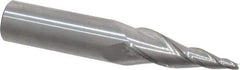 Accupro - 10° Taper Angle per Side, 3/32" Small End Diam, 1-1/2" LOC, Solid Carbide 3 Flute Tapered Square End Mill - 3-1/2" OAL, 5/8" Shank Diam - USA Tool & Supply