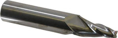 Accupro - 10° Taper Angle per Side, 1/4" Small End Diam, 1-1/4" LOC, Solid Carbide 3 Flute Tapered Square End Mill - 4" OAL, 3/4" Shank Diam - USA Tool & Supply