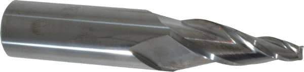 Accupro - 10° Taper Angle per Side, 1/4" Small End Diam, 2" LOC, Solid Carbide 3 Flute Tapered Square End Mill - 5" OAL, 1" Shank Diam - USA Tool & Supply