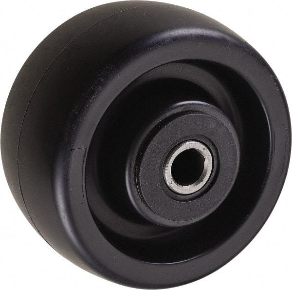 Value Collection - 4 Inch Diameter x 2 Inch Wide, Polyolefin Caster Wheel - 350 Lb. Capacity, 2-3/16 Inch Hub Length, 1/2 Inch Axle Diameter, Roller Bearing - USA Tool & Supply
