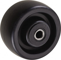 Value Collection - 4 Inch Diameter x 2 Inch Wide, Polyolefin Caster Wheel - 350 Lb. Capacity, 2-3/16 Inch Hub Length, 1/2 Inch Axle Diameter, Roller Bearing - USA Tool & Supply