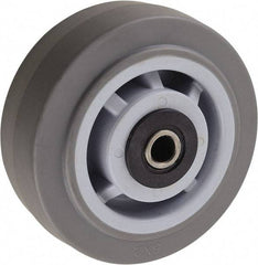 Value Collection - 5 Inch Diameter x 2 Inch Wide, Solid Rubber Caster Wheel - 350 Lb. Capacity, 2-3/16 Inch Hub Length, 1/2 Inch Axle Diameter, Roller Bearing - USA Tool & Supply