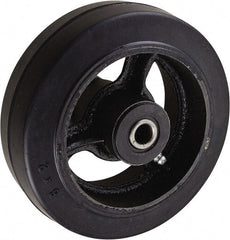 Value Collection - 6 Inch Diameter x 2 Inch Wide, Rubber Caster Wheel - 820 Lb. Capacity, 2-3/16 Inch Hub Length, 3/4 Inch Axle Diameter, Roller Bearing - USA Tool & Supply