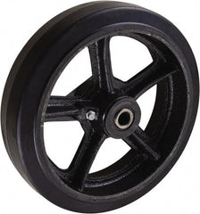 Value Collection - 8 Inch Diameter x 2 Inch Wide, Rubber Caster Wheel - 1,000 Lb. Capacity, 2-3/16 Inch Hub Length, 3/4 Inch Axle Diameter, Roller Bearing - USA Tool & Supply